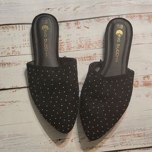 Gold Studded Mule Flats